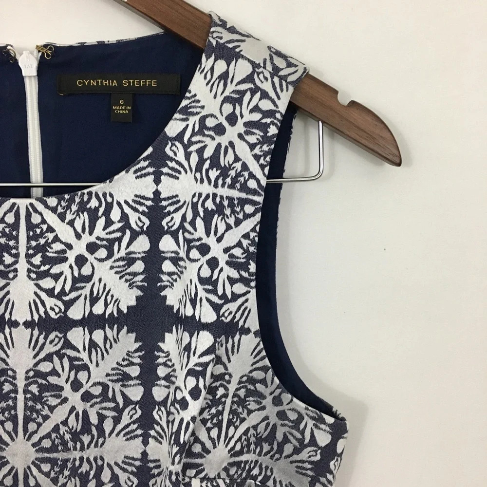 Cynthia Steffe Blue Embroidered Shift Dress - Picture 3 of 7